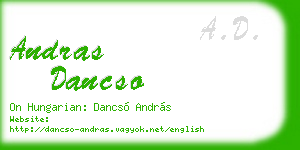 andras dancso business card
