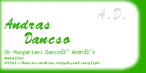 andras dancso business card